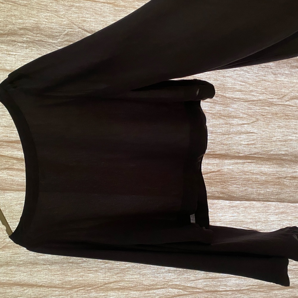 Free People M Black Bell Sleeve Shell Top Crop